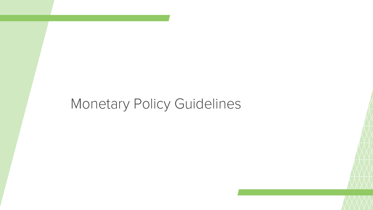 Monetary Policy Guidelines for the Medium Term